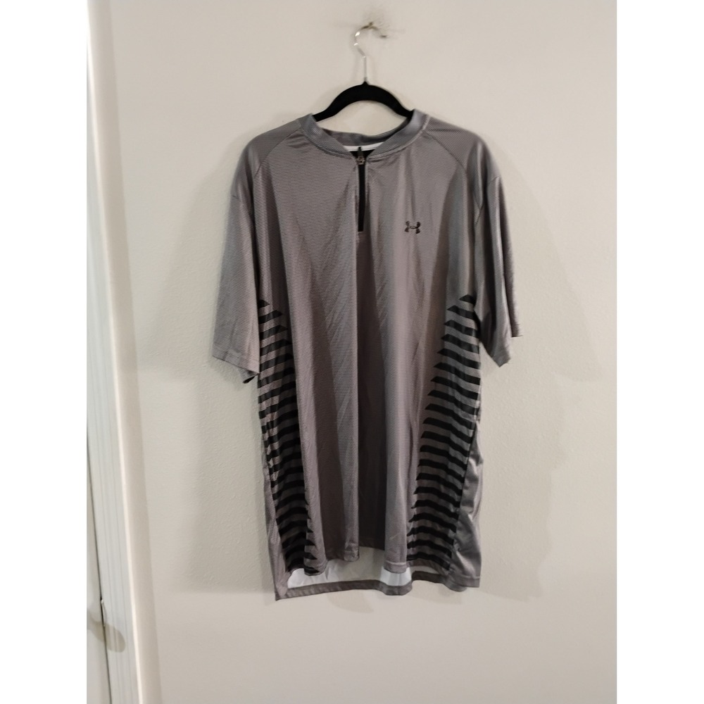 Under Armour PBX Pro Mens 2XL Grey Black 1/4 Zip Short Sleeve Athletic Shirt